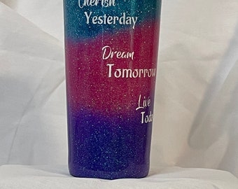 Inspirational Message 20 oz Glitter Tumbler
