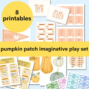 Pumpkin Patch dramatic play printables bundle for parents of kids