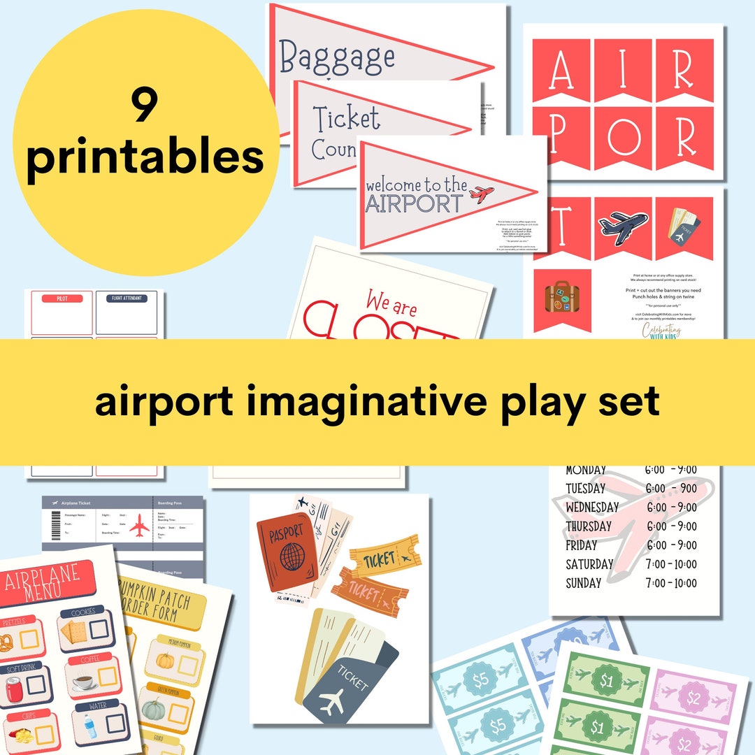 Airport Dramatic Play Printables Bundle for Parents of Kids - Etsy
