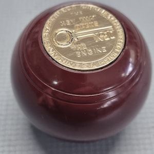 Vintage rödbrun bakelit växelspaksknopp – Circle Token motordel