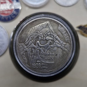Vintage Gearshift Knob - Custom 1928 Grim Reaper Liberty coin inset