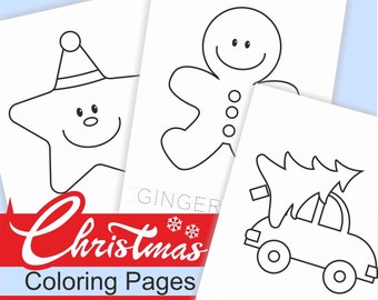 Dibujos para colorear navideños para niños: Libro imprimible de 18 páginas (PDF)