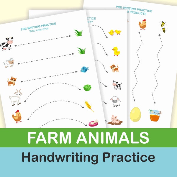 Tracing Practice, PRE-WRITING PRACTICE,Animals Tracing Pages, Pre-Writing Worksheets, Tracing Activities, Tracing Workbook Printable