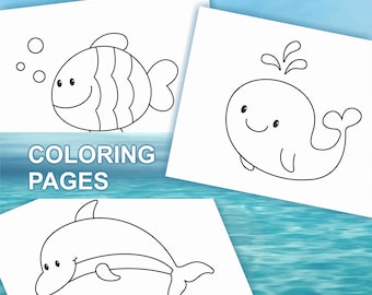 Under The Sea Printable Coloring Pages for kids, toddlers, preschoolers, Ocean Coloring Pages, Sea Animals