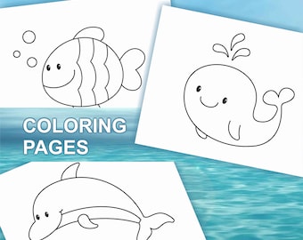 Under the Sea Coloring Pages: Ocean Animals for Kids (PDF Download, 15 Pages)