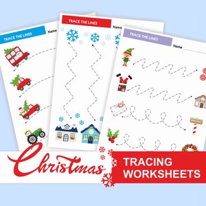 Christmas Tracing Practice Tracing Worksheets Tracing Lines Fine Motor Skills Tracing Worksheets Preschool Worksheets PRE-WRITING PRACTICE