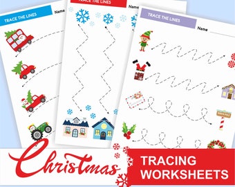 Christmas Tracing Worksheets: Fine Motor Skills Practice (PDF Download)