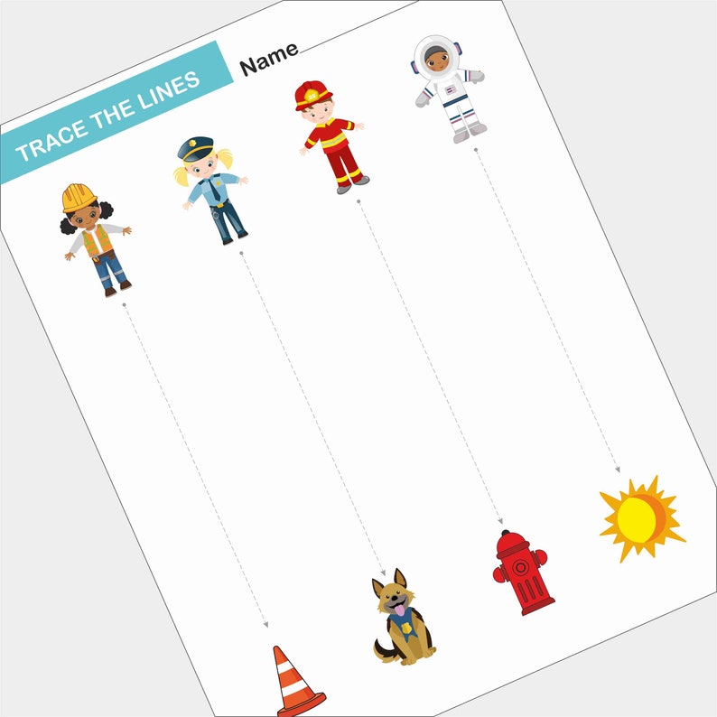 Community Helpers Activities. Tracing Worksheets. PREWRITING Etsy