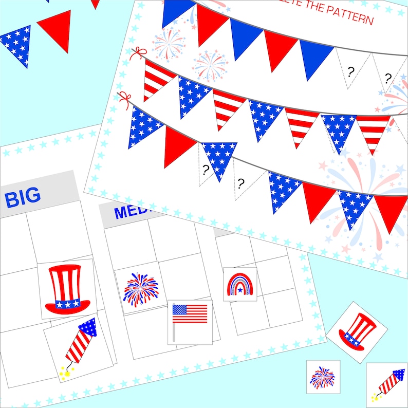 4th July Games, Busy Book, USA Independence Day Games, 4th of July Activity Pack For Preschoolers, Patriotic Party Activities, Printable image 3