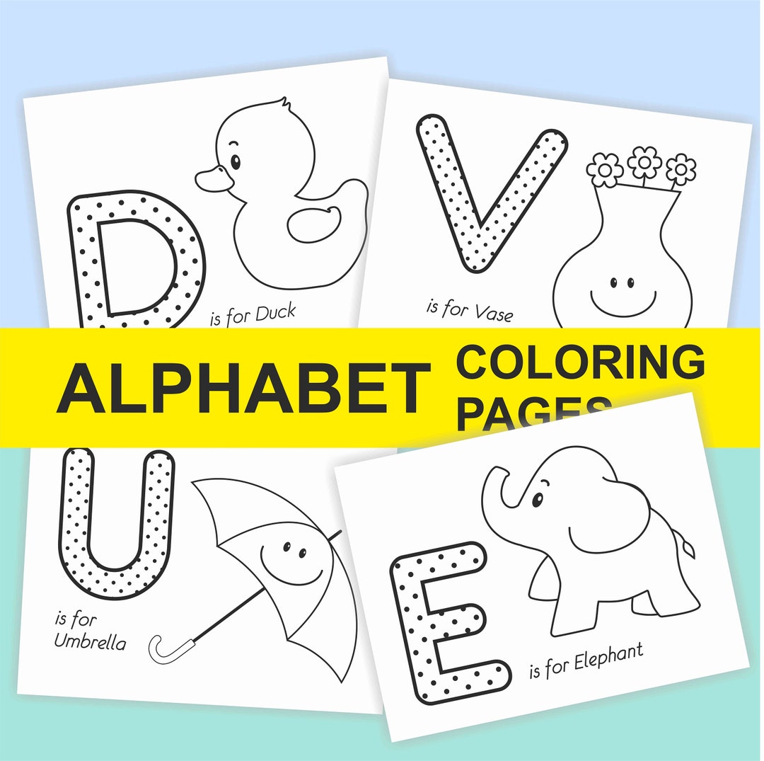 Printable Alphabet Coloring Pages Worksheets for Kids, Toddlers