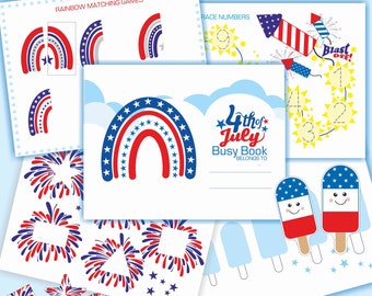 4th July Games,  Busy Book, USA Independence Day Games, 4th of July Activity Pack For Preschoolers, Patriotic Party Activities,  Printable