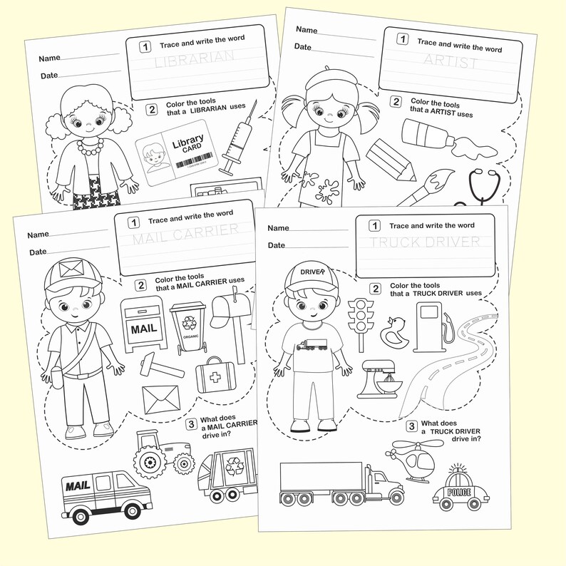 Community Helpers Activity, Community Helpers Coloring Pages