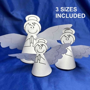 Engel aus Papier zum Ausdrucken, Malvorlagen, Ausmalen, Ausmalen, Papiermodell, Papiermodell, Papierspielzeug, Basteldekoration
