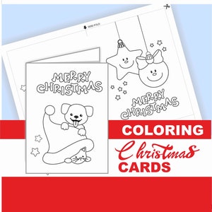 Coloring Christmas Cards PRINTABLE, Christmas Kids Coloring Book, Kindergarten Preschool Christmas Activities for Kids, Snowmen, Xmas Kids