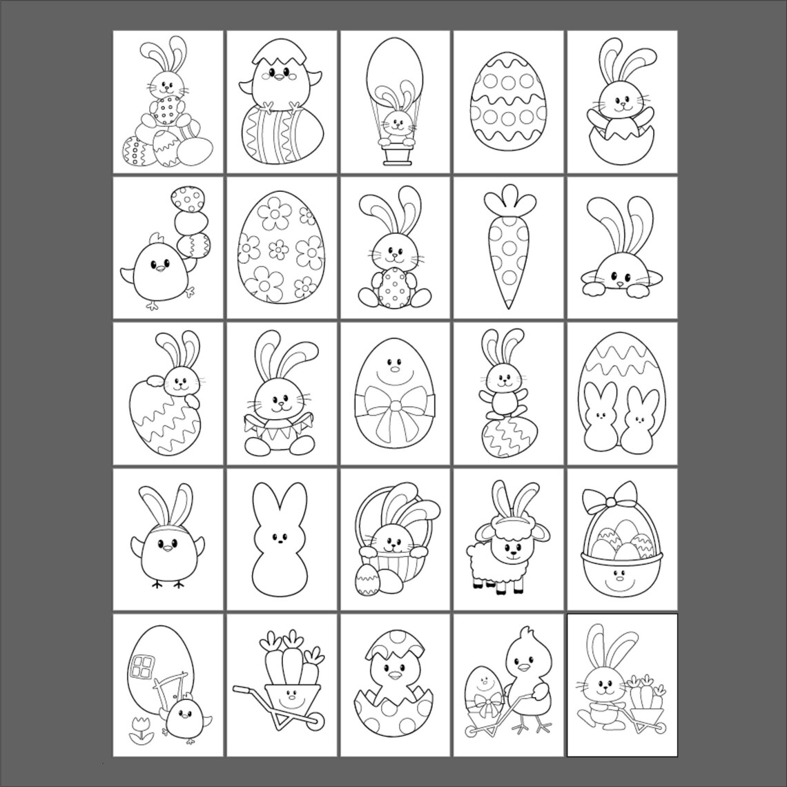Easter Coloring Book: 25 Printable Pages for Kids (PDF) - Etsy
