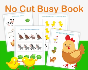 Farm Animals Busy Book: Preschool Learning Binder (PDF Download, US Letter/A4 Sizes