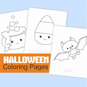 Halloween Coloring Pages. PRINTABLE For Toddlers  Cute Halloween Activity  Printable Coloring Book for Kids, Halloween Party Activity