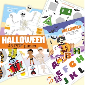Halloween beschäftigt Buch druckbare, Halloween Aktivität Buch, Halloween Kinder Aktivität, Homeschool Aktivität, Herbst Herbst Vorschule Printables