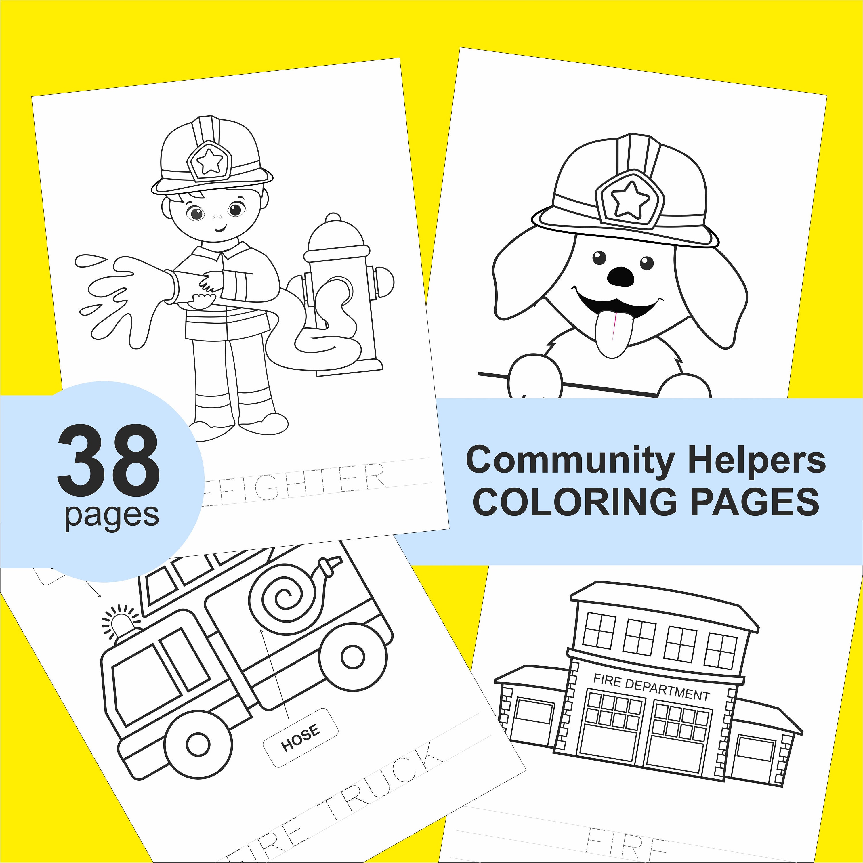 Community Helpers Coloring Pages, Community Helpers Activity