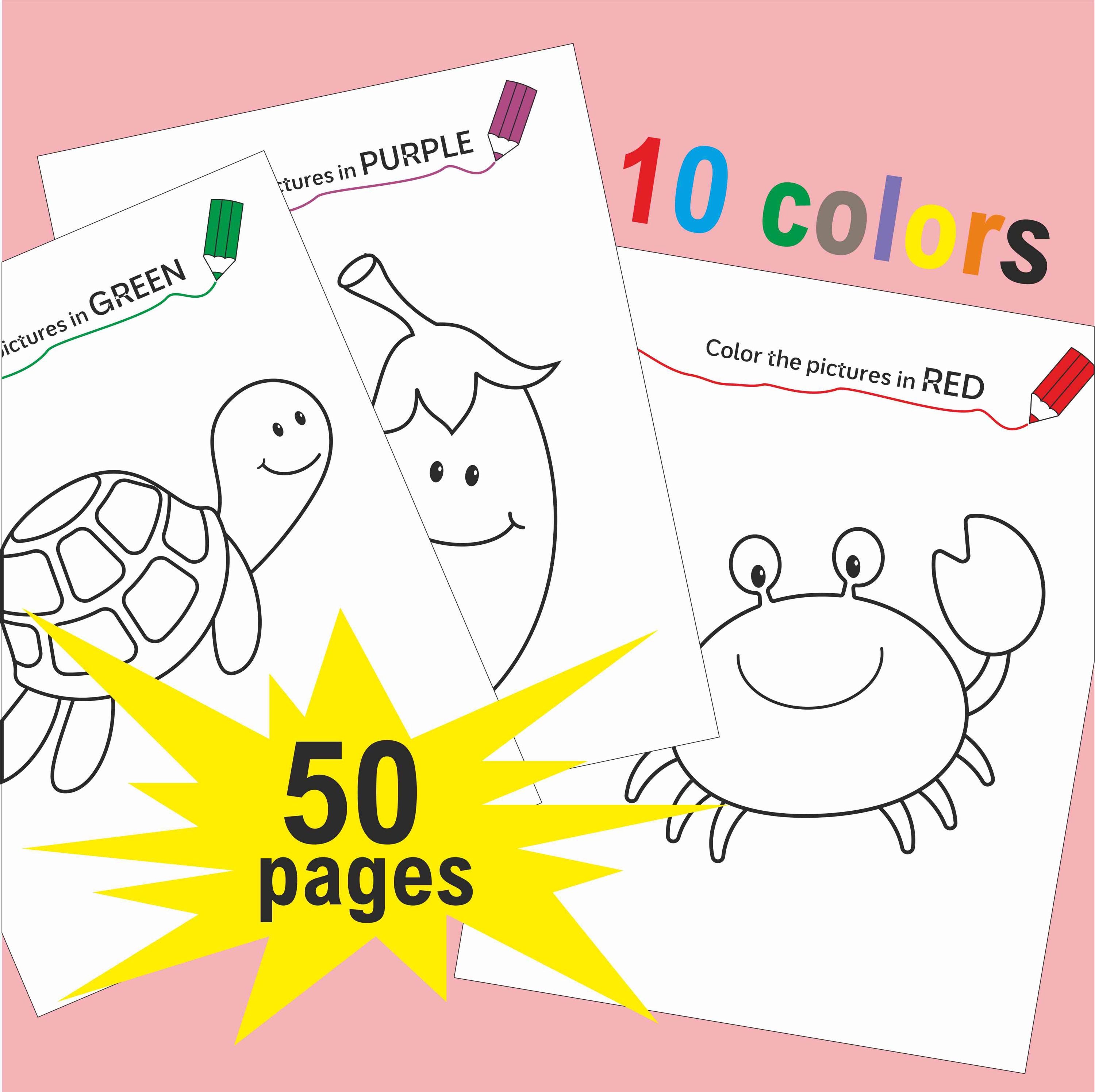Color Learning Activity Preschool Color Learning Activity: Fun Coloring Pages (digital Download ...