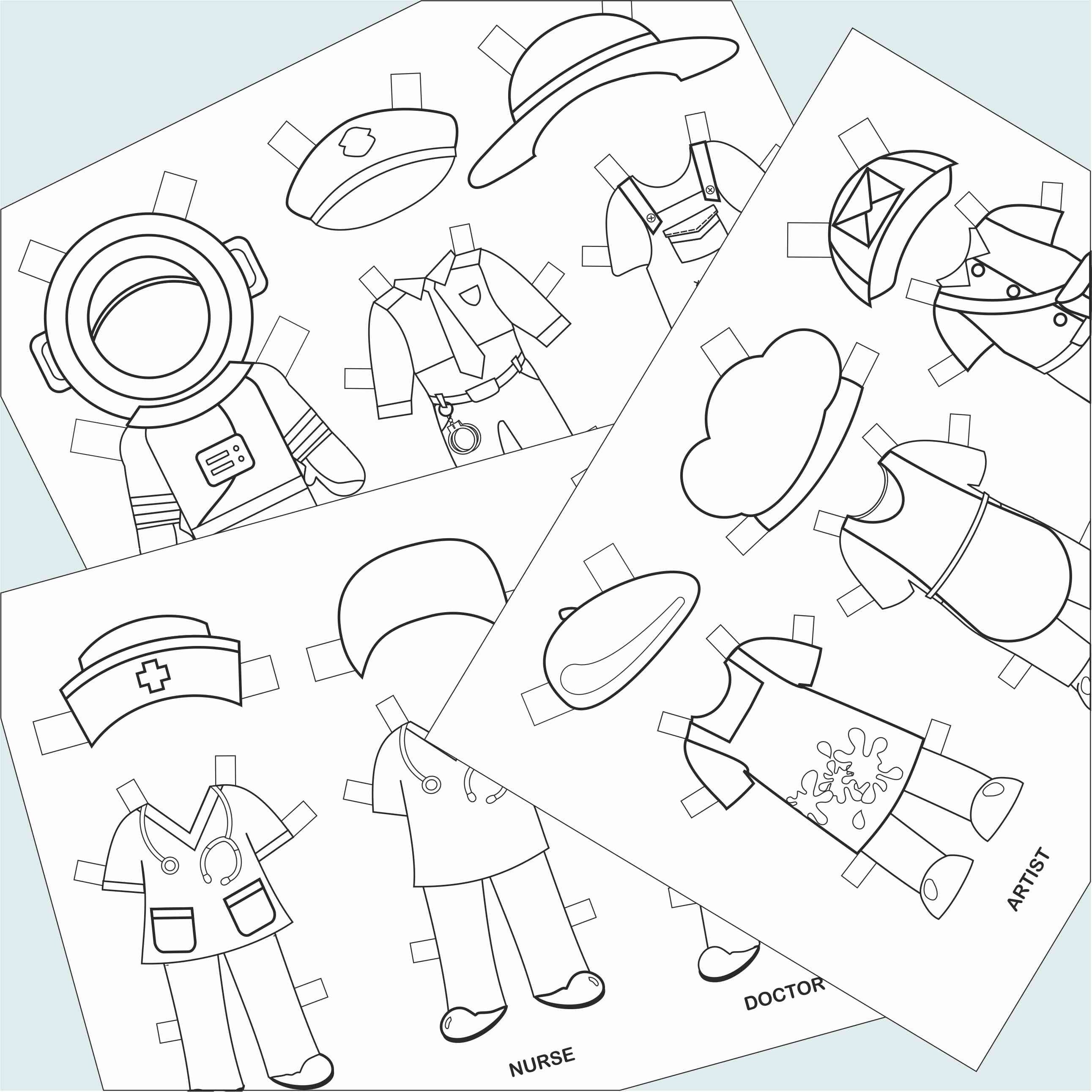 Community Helpers Coloring Pages, Community Helpers Paper Dolls, Community Helpers Activity