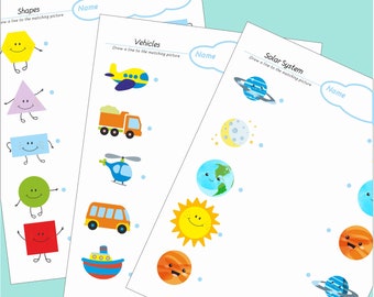 Matching Game Printable Worksheets: Toddler & Preschool Learning (PDF Download)