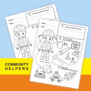 Community Helpers Activity, Community Helpers Coloring Pages, Occupation Printable, COLORING PAGES Job, Preschool Worksheets, Professions