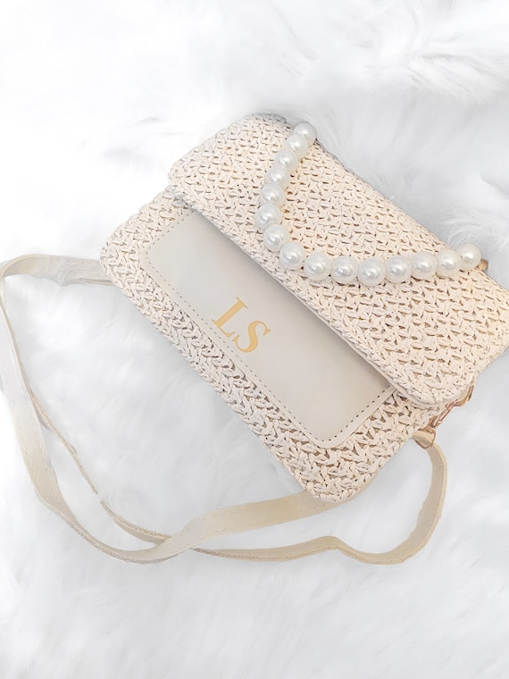 Borsa da sposa in perle personalizzata Borsa da damigella d