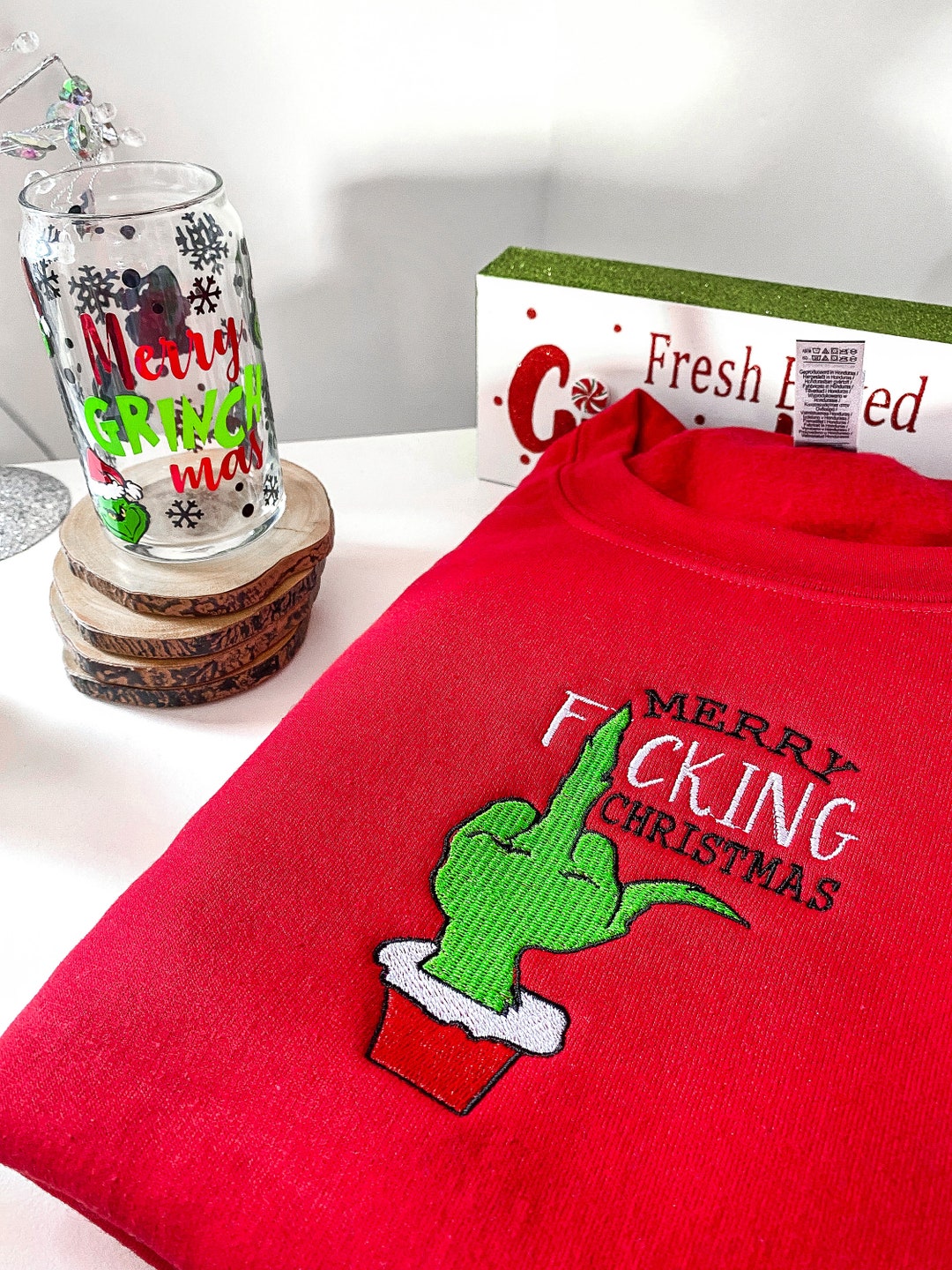 Funny Christmas Embroidered Sweatshirt Hoodie Christmas Etsy UK