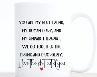 Best Friend Christmas Gift, Funny Bestie Gift, Friend Birthday Gifts, Sister Mom Best Friend Gift, Bestie Mug, Coworker Bestie, Male Bestie