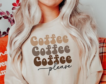 Retro Fall Coffee Shirt, Cute Fall Sweatshirt, Coffee Lover Shirt, Halloween Pumpkin Drink, Pumpkin Spice Trendy Shirt, Thanksgiving Shirt