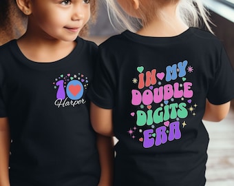 10 Years Old Birthday Outfit, In My Double Digits Era Sweatshirt, Birthday Girl Hoodie, Ten Birthday Shirt, 10th Birthday Shirt, 10 Year Old