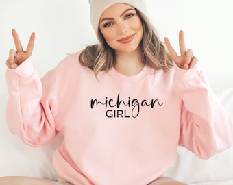 Michigan Sweatshirt, Michigan Crewneck, Michigan Shirt, Michigan Crewneck, State Of Michigan Shirt Gift, Cozy Sweatshirt, Home State Travel