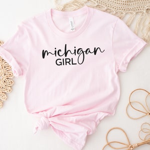 Michigan Girl Tshirt, State Of Michigan Apparel, Michigan Girl, Great Lakes, Michigan Apparel, Cozy Michigan Tee Plus Size, Michigan Made