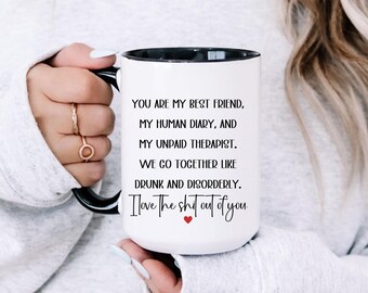 Best Friend Christmas Gift, Funny Bestie Gift, Friend Birthday Gifts, Sister Mom Best Friend Gift, Bestie Mug, Coworker Bestie, Male Bestie