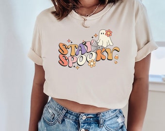 Retro Halloween Tshirt, Stay Spooky Ghost T-Shirt, Spooky Vibe Halloween T-shirt, Cool Halloween Shirt, Funny Halloween Shirt, T-shirt Ghost