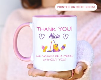 Personalized Housekeeper Gift, Custom Cleaning Person Thank You, Xmas Coffee Mug, Maid Gift, Custodian Gift, Cleaning Crew Christmas Gift