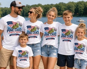Turtle Races 2026 Shirt | Family Event Shelp's Resort | Pine Lake Turtle Race | USA 250 Celebration Shirt | Bella + Canvas 3001 Unisex Tee