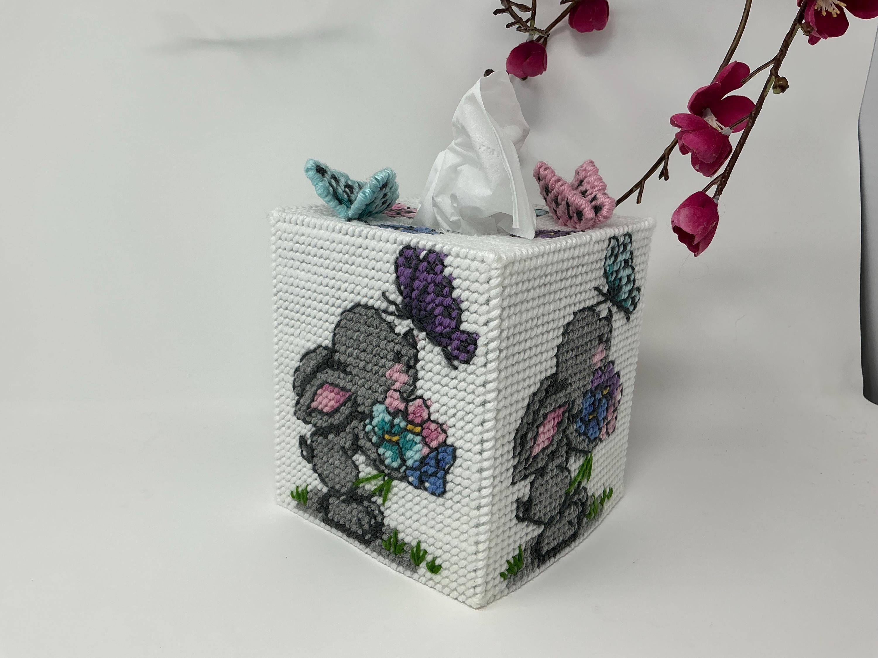 Adorable Boîte à Mouchoirs Motif Lapins Pour Enfants Et