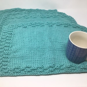 Turquoise, knitted placemats, set of four