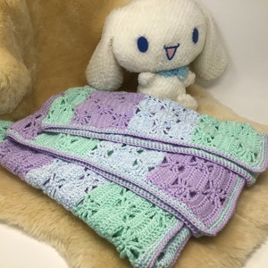 Crochet three colored baby blanket