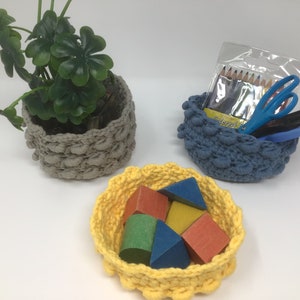 Unique crochet baskets, multipurpose