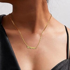 Collar con nombre en oro de 14 quilates, regalo personalizado, collar con nombre en escritura, collar con nombre personalizado, collar con nombre personalizado, collar de oro con letras.