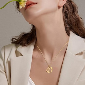 J43 14k Gold Anfangskette, personalisierte Anfangskette, Geschenk für sie, Minimalistische Halskette, Muttertagsgeschenk, hypoallergene Halskette