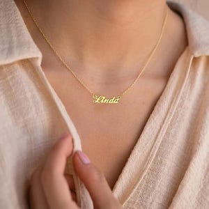 V6 colar de ouro com nome, presentes de personalidade, colar com nome personalizado, colar com nome personalizado, colar com letra de ouro