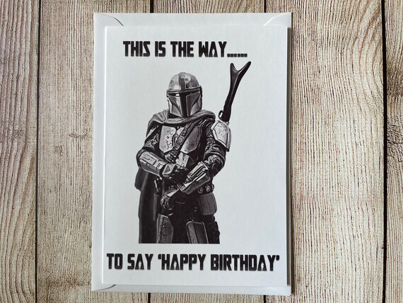 Star Wars Mandalorian Birthday Card With Baby Yoda & Boba Fett – Funny Galactic Greeting Card - View #9