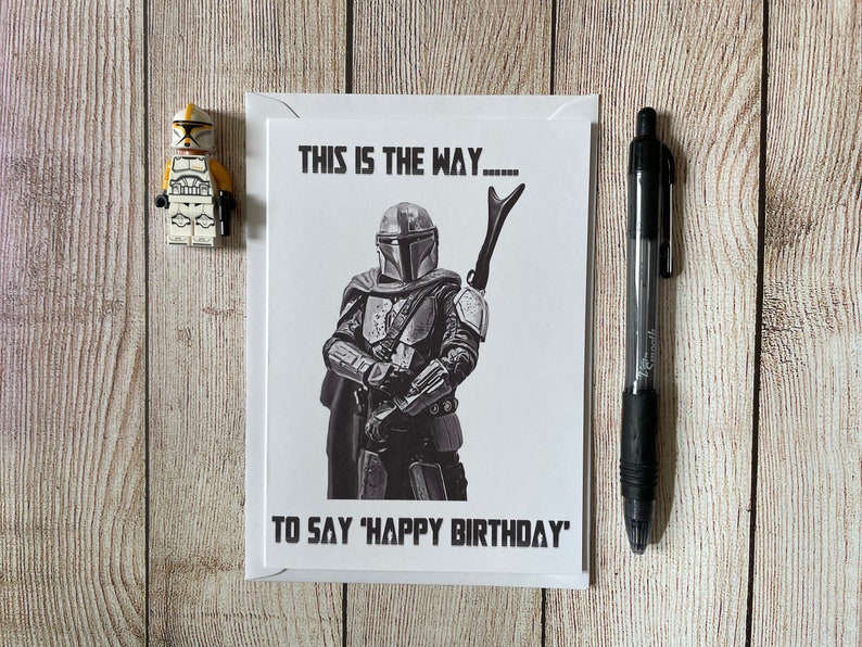 The Mandalorian Birthday Card for Star Wars Fans Handmade Original ...