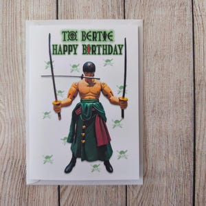 Roronoa Zoro Birthday Card - Etsy UK