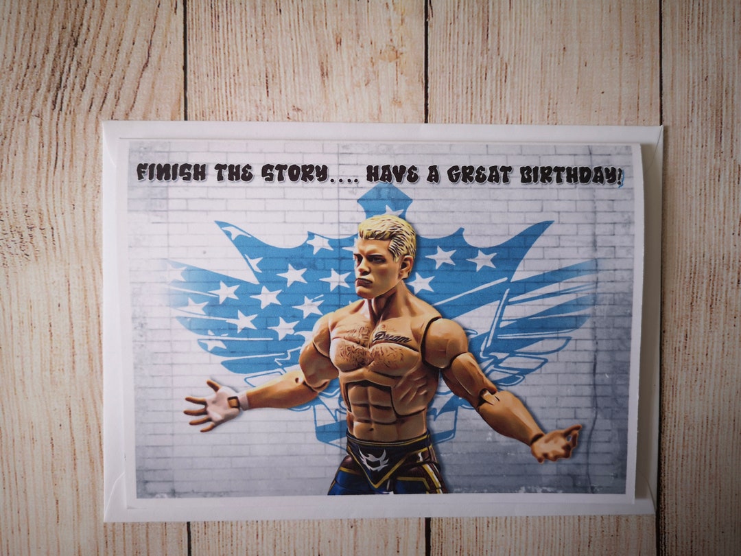 Wrestling Cody Rhodes Birthday Card American Nightmare for WWE Fans