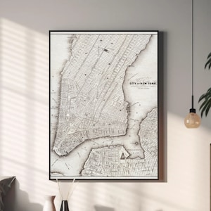 Mapa imprimible, Mapa vintage de la ciudad de Nueva York, Impresión de mapas, Impresión de mapas de la ciudad, Mapas vintage imprimibles, Regalos de mapas